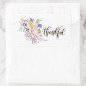 Sticker Rectangulaire Aquarelle plaisante Floral Thanksgiving (Sac)