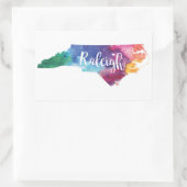 Sticker Rectangulaire Aquarelle Raleigh, la Caroline du Nord (Sac)