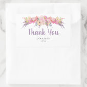 Sticker Rectangulaire Aquarelle rose et pourpre Florale (Sac)