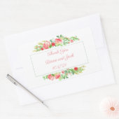 Sticker Rectangulaire Aquarelle Rose Garden Bouquet Rose (Enveloppe)