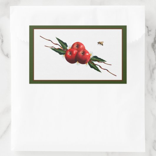 Sticker Rectangulaire Aquarelle Rouge (Sac)