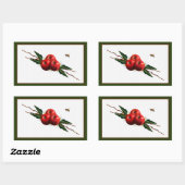 Sticker Rectangulaire Aquarelle Rouge (Feuille)