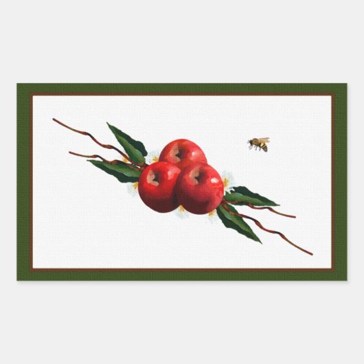 Sticker Rectangulaire Aquarelle Rouge (Devant)