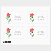 Sticker Rectangulaire Aquarelle rouge Fleur Abstraite (Feuille)