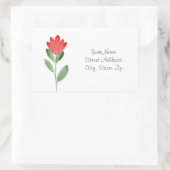 Sticker Rectangulaire Aquarelle rouge Fleur Abstraite (Sac)