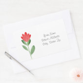 Sticker Rectangulaire Aquarelle rouge Fleur Abstraite (Enveloppe)