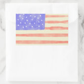 Sticker Rectangulaire Aquarelle rustique USA drapeau américain (Sac)