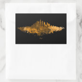 Sticker Rectangulaire Aquarelle Skyline de Chicago en orange (Sac)