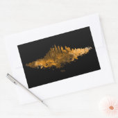 Sticker Rectangulaire Aquarelle Skyline de Chicago en orange (Enveloppe)