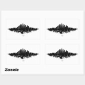 Sticker Rectangulaire Aquarelle Skyline de Chicago noir et blanc (Feuille)