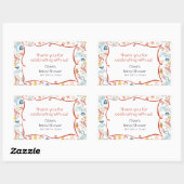 Sticker Rectangulaire Aquarelle sous la mer Fête de douche de mariée de  (Feuille)