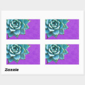 Sticker Rectangulaire Aquarelle Succulente dentelle pourpre (Feuille)
