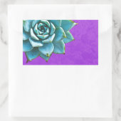 Sticker Rectangulaire Aquarelle Succulente dentelle pourpre (Sac)