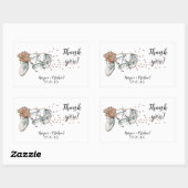 Sticker Rectangulaire aquarelle tandem vélo merci (Feuille)