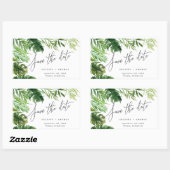 Sticker Rectangulaire Aquarelle tropicale feuillage floral enregistrer l (Feuille)