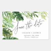 Sticker Rectangulaire Aquarelle tropicale feuillage floral enregistrer l (Devant)