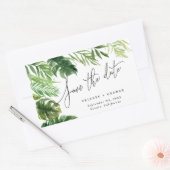 Sticker Rectangulaire Aquarelle tropicale feuillage floral enregistrer l (Enveloppe)
