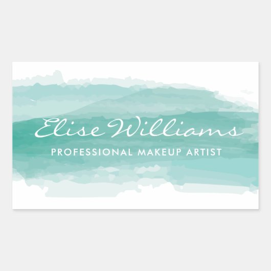 Sticker Rectangulaire Aquarelle turquoise (Devant)
