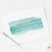 Sticker Rectangulaire Aquarelle turquoise (Enveloppe)