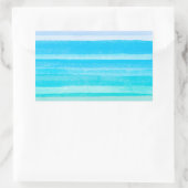 Sticker Rectangulaire Aquarelle Turquoise bleu océan Ombre Stripe (Sac)