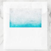 Sticker Rectangulaire Aquarelle turquoise et blanche (Sac)