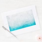 Sticker Rectangulaire Aquarelle turquoise et blanche (Enveloppe)