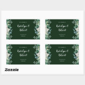 Sticker Rectangulaire Aquarelle verte Palette d'amour Mariage (Feuille)