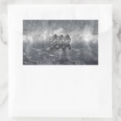 Sticker Rectangulaire Aquarius Zodiac style acier argenté déprimé (Sac)