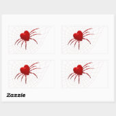 Sticker Rectangulaire Araignée des Coeurs rouges (Feuille)