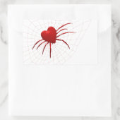 Sticker Rectangulaire Araignée des Coeurs rouges (Sac)