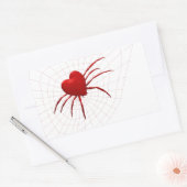 Sticker Rectangulaire Araignée des Coeurs rouges (Enveloppe)