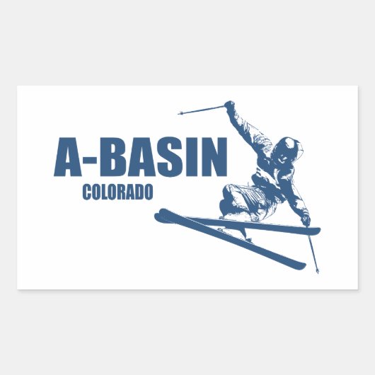 Sticker Rectangulaire Arapahoe Basin Colorado Skier (Devant)