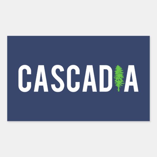 Sticker Rectangulaire Arbre de Cascadia (Devant)