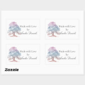 Sticker Rectangulaire Arbre de chêne fait avec amour (Feuille)