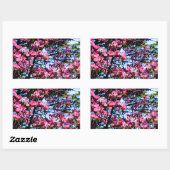 Sticker Rectangulaire Arbre de Dogwood rose (Feuille)