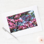Sticker Rectangulaire Arbre de Dogwood rose (Enveloppe)