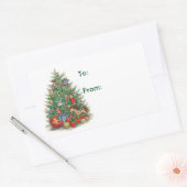 Sticker Rectangulaire Arbre de Noël - Balises cadeaux (Enveloppe)