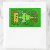 Sticker Rectangulaire Arbre de Noël celtique - Vert (Sac)