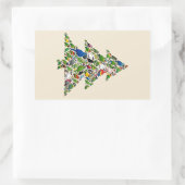 Sticker Rectangulaire Arbre de Noël du perroquet (Sac)