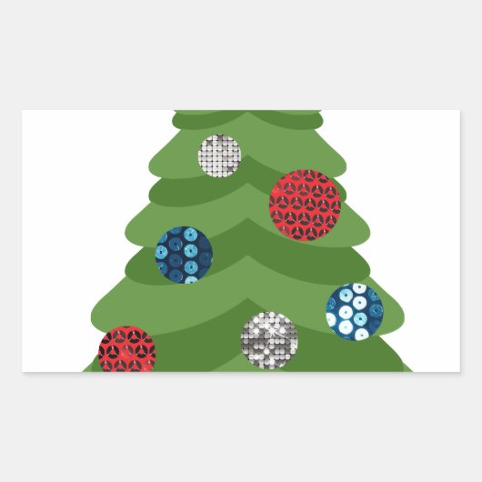 Sticker Rectangulaire arbre de noël émoji (Devant)