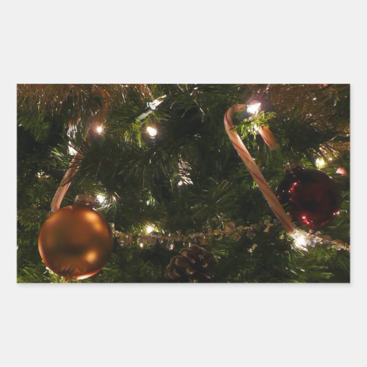 Sticker Rectangulaire Arbre de Noël III Lieu de vacances (Devant)