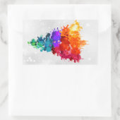 Sticker Rectangulaire Arbre de Noël, Peinture à rayures, Couleurs primai (Sac)