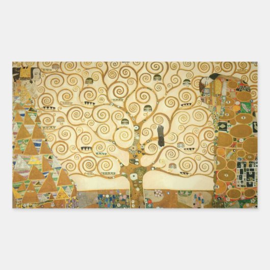Sticker Rectangulaire Arbre de vie de Gustav Klimt (Devant)