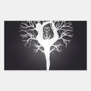 Sticker Rectangulaire Arbre de yoga