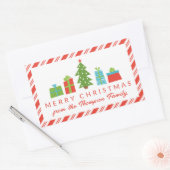 Sticker Rectangulaire Arbre et cadeaux Whimsical Joyeux Noël de (Enveloppe)