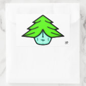 Sticker Rectangulaire Arbre guerrier (dessin animé comme visage) v1 carr (Sac)