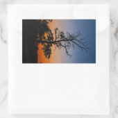 Sticker Rectangulaire Arbre sur un arrière - plan couché de soleil (Sac)