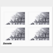 Sticker Rectangulaire Arbres couverts de neige : Verticaux (Feuille)