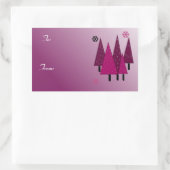 Sticker Rectangulaire Arbres de Noël lunaires (Sac)