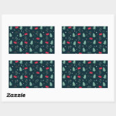 Sticker Rectangulaire Arbres de Noël Vert Profond Cadeau Parfait (Feuille)